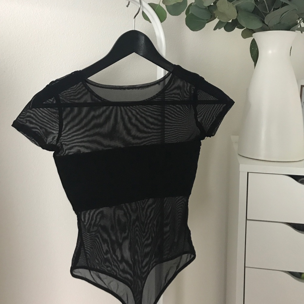 Black Mesh Bodysuit